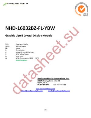 NHD-16032BZ-FL-YBW datasheet  
